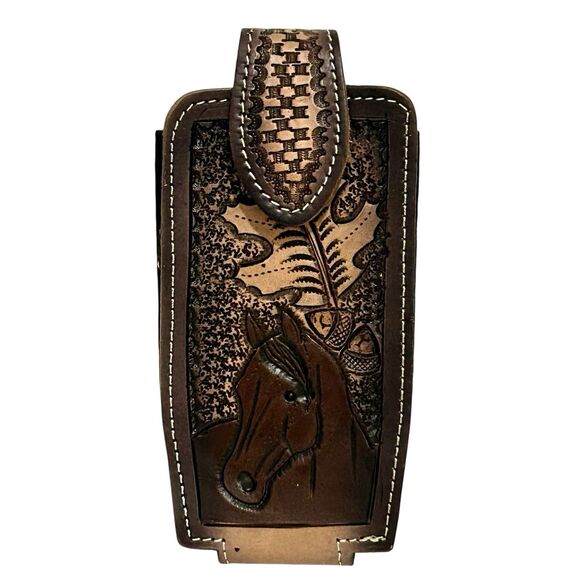 Western leather holster Phone Case Funda Vaquera de piel Fundas Celular Caballo - Picture 1 of 4
